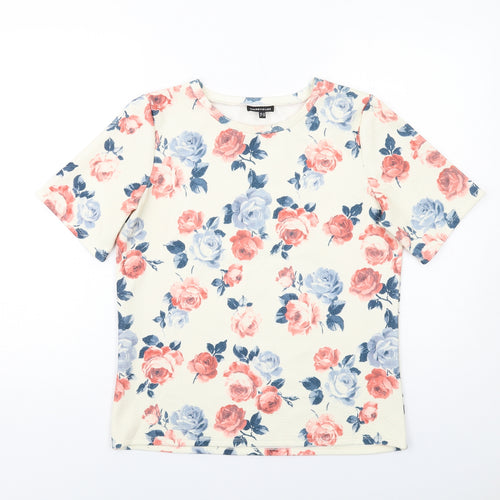 Warehouse Womens Multicoloured Floral Polyester Basic Tank Size 12 Round Neck