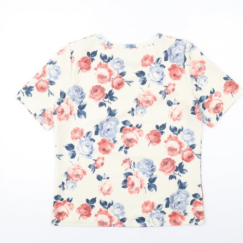 Warehouse Womens Multicoloured Floral Polyester Basic Tank Size 12 Round Neck