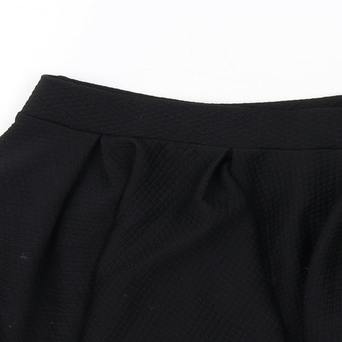 Miss Selfridge Womens Black Polyester Skater Skirt Size 8