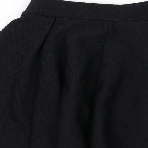 Miss Selfridge Womens Black Polyester Skater Skirt Size 8