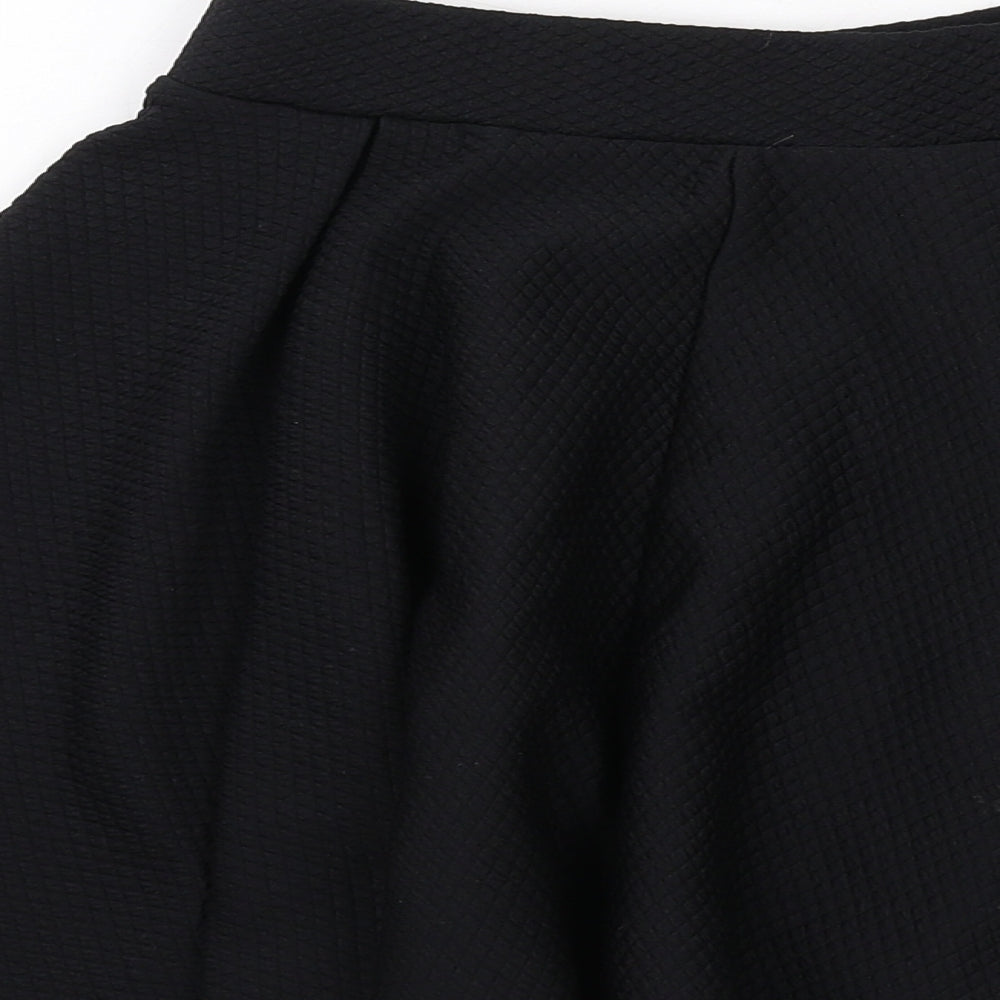 Miss Selfridge Womens Black Polyester Skater Skirt Size 8