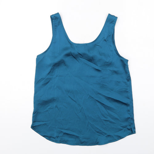 Friends Like These Womens Blue Polyester Basic Tank Size 8 Round Neck