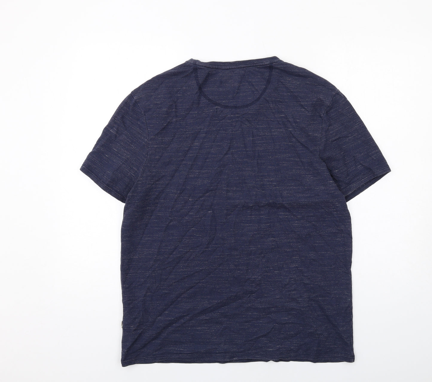 Topman Mens Blue Cotton T-Shirt Size L Crew Neck