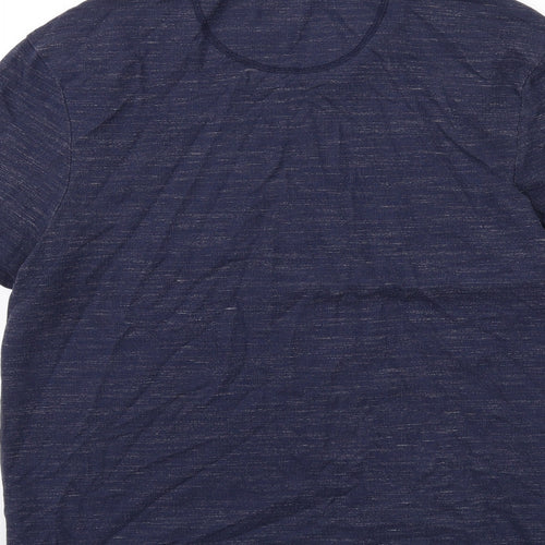Topman Mens Blue Cotton T-Shirt Size L Crew Neck