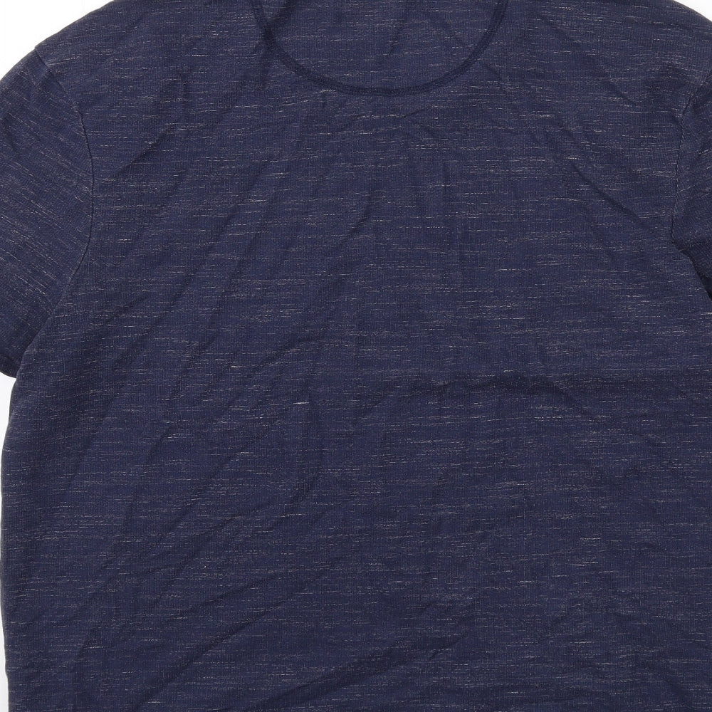Topman Mens Blue Cotton T-Shirt Size L Crew Neck