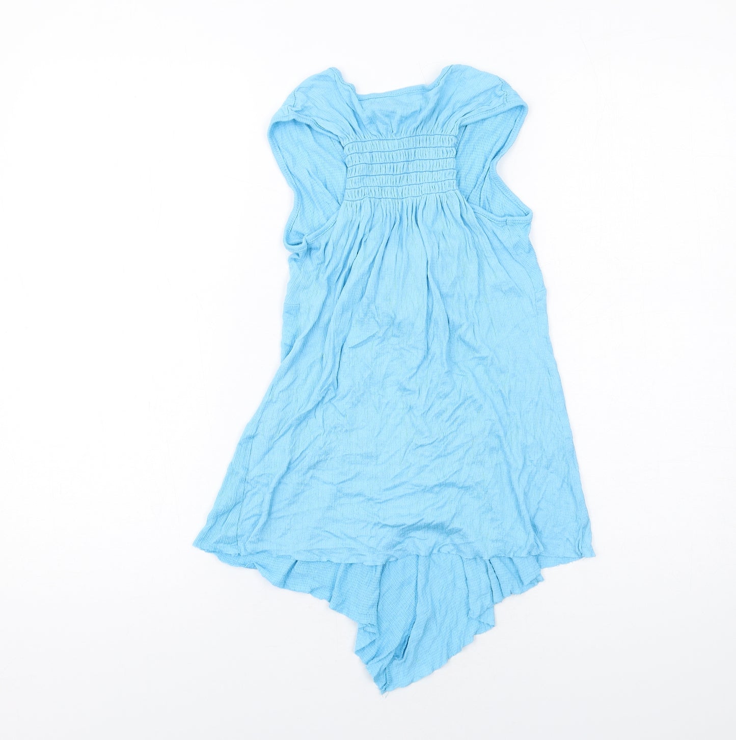 Select Womens Blue Viscose Basic Blouse Size 10 V-Neck