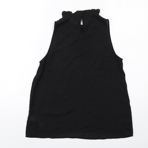 New Look Womens Black Polyester Basic Blouse Size 8 Mock Neck