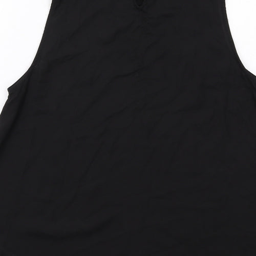 New Look Womens Black Polyester Basic Blouse Size 8 Mock Neck