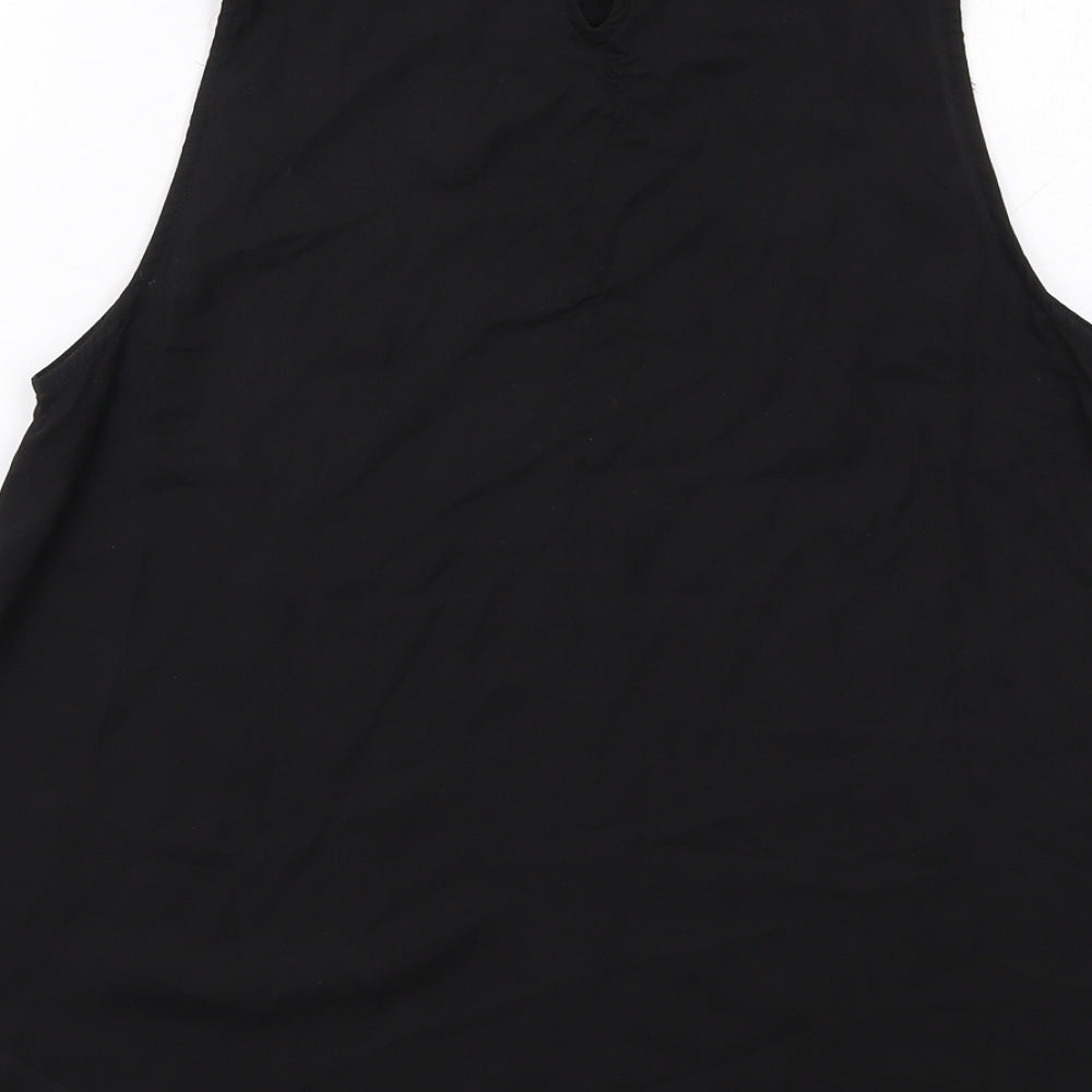 New Look Womens Black Polyester Basic Blouse Size 8 Mock Neck