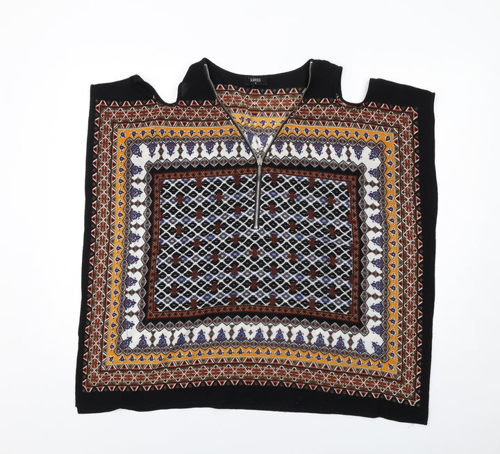 Klass Womens Multicoloured Geometric Viscose Basic Blouse Size 12 V-Neck