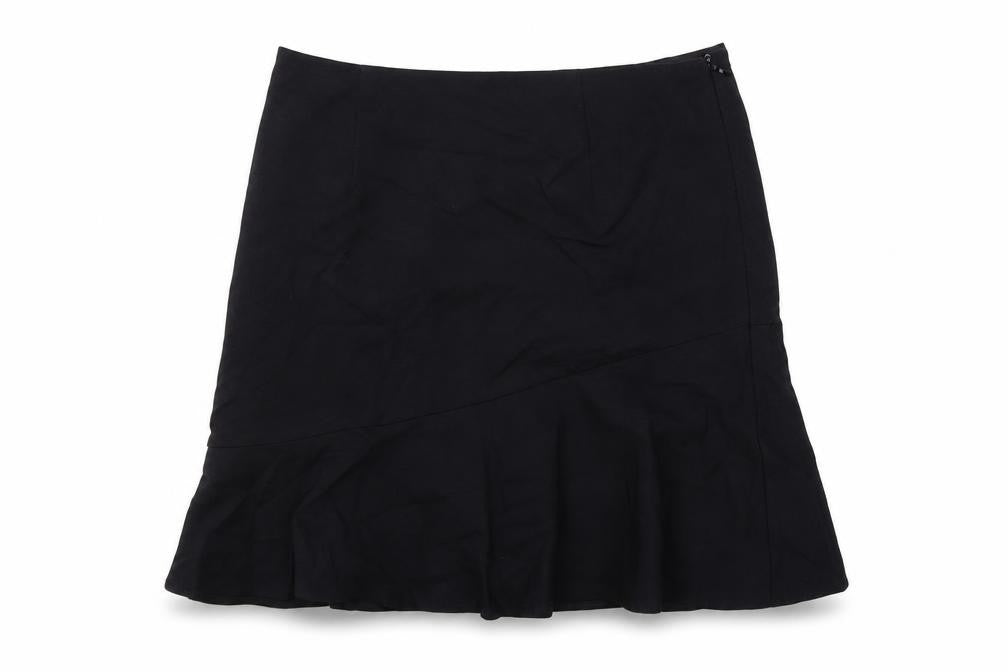 Marks and Spencer Womens Black Viscose Swing Skirt Size 10 Zip