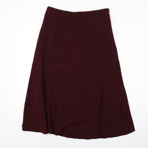 Marks and Spencer Womens Purple Polyester Swing Skirt Size 12 Zip