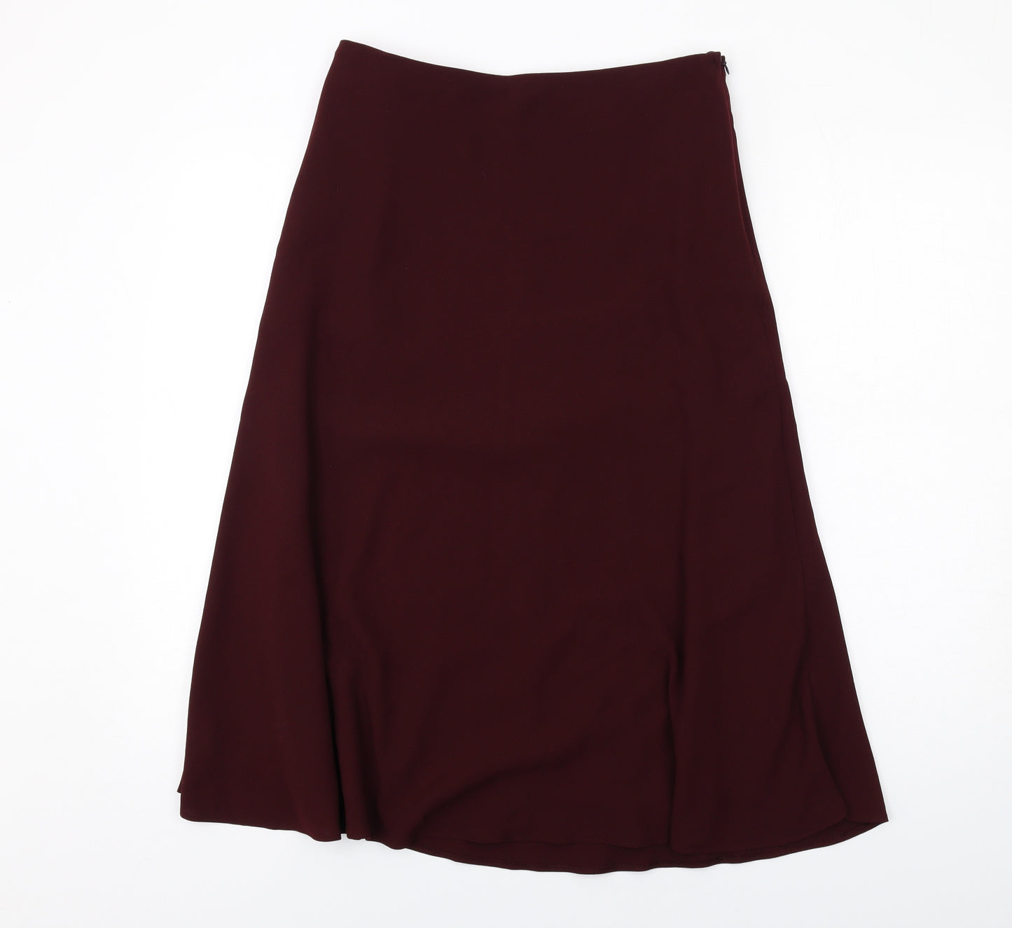 Marks and Spencer Womens Purple Polyester Swing Skirt Size 12 Zip