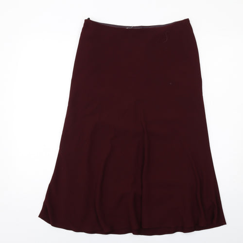Marks and Spencer Womens Purple Polyester Swing Skirt Size 12 Zip