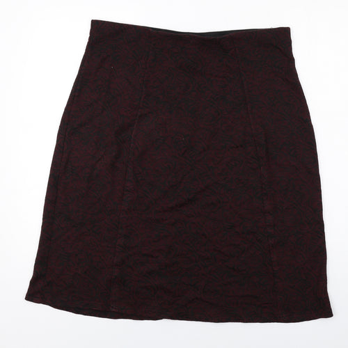 Bonmarché Womens Red Acrylic A-Line Skirt Size 18