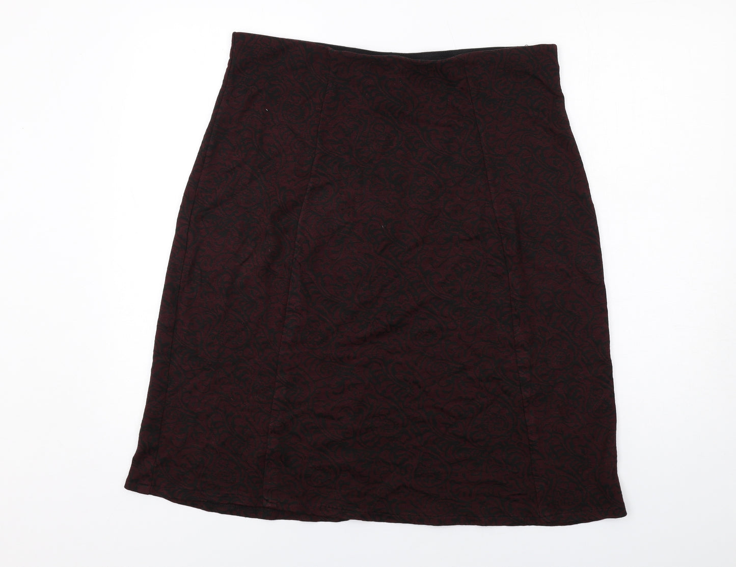 Bonmarché Womens Red Acrylic A-Line Skirt Size 18
