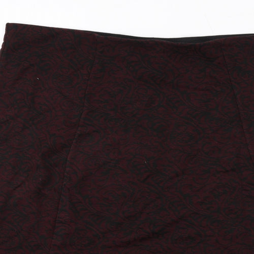Bonmarché Womens Red Acrylic A-Line Skirt Size 18