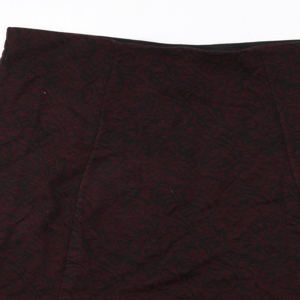 Bonmarché Womens Red Acrylic A-Line Skirt Size 18