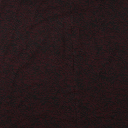 Bonmarché Womens Red Acrylic A-Line Skirt Size 18