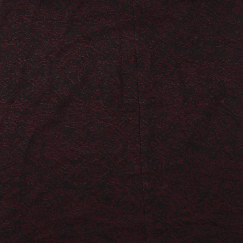 Bonmarché Womens Red Acrylic A-Line Skirt Size 18
