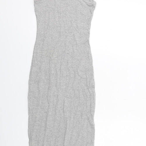 ASOS Womens Grey Cotton Maxi Size 6 Scoop Neck Pullover