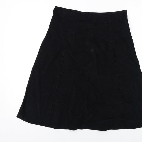 Loulabelle Womens Black Polyester Swing Skirt Size 10 Zip