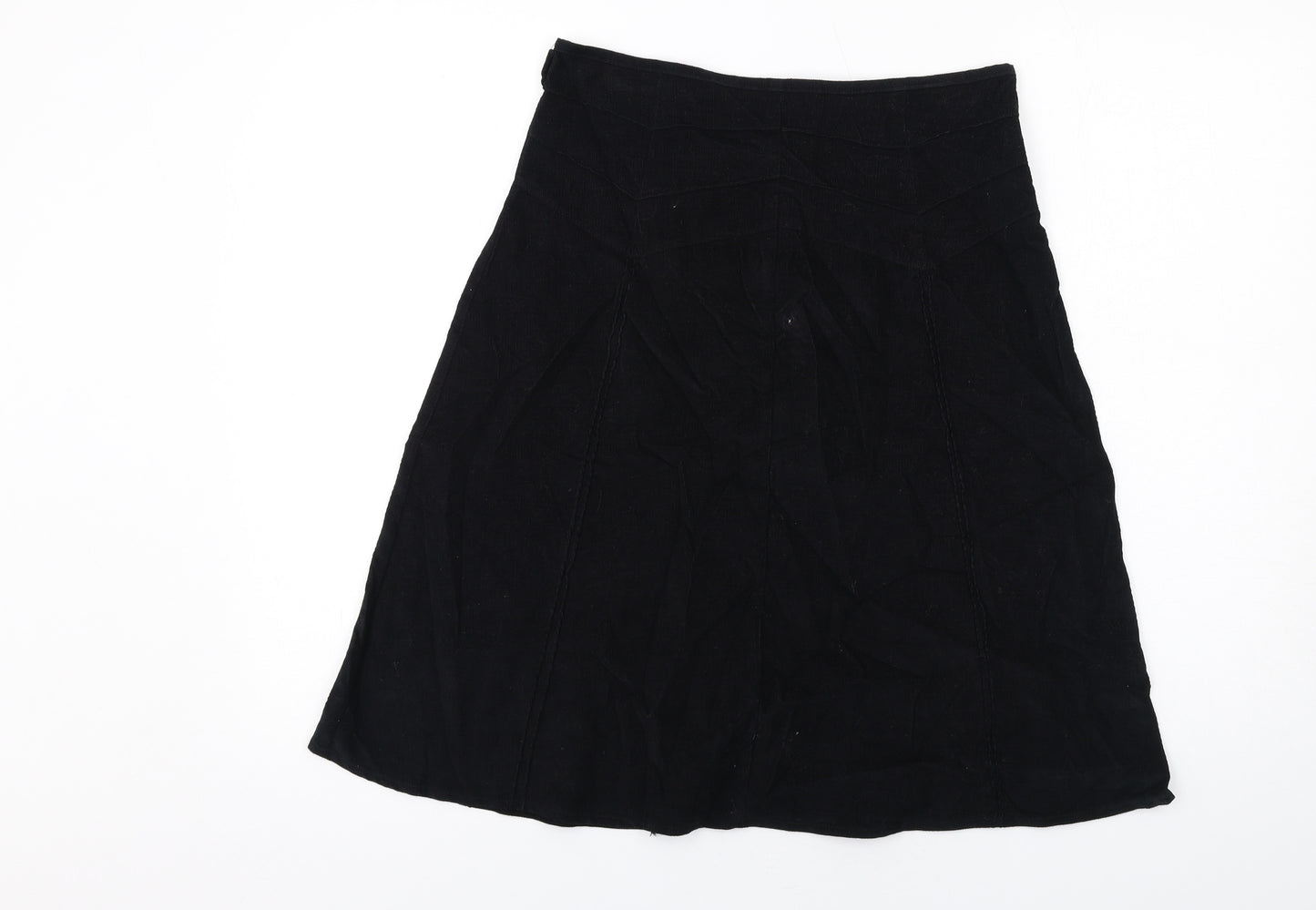 Loulabelle Womens Black Polyester Swing Skirt Size 10 Zip