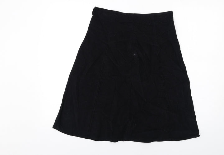 Loulabelle Womens Black Polyester Swing Skirt Size 10 Zip
