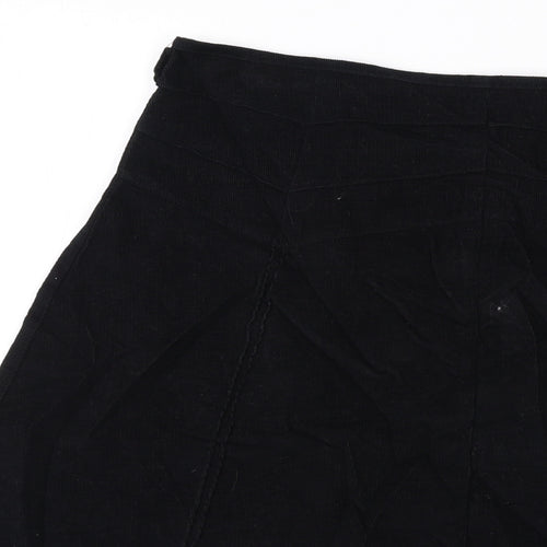 Loulabelle Womens Black Polyester Swing Skirt Size 10 Zip