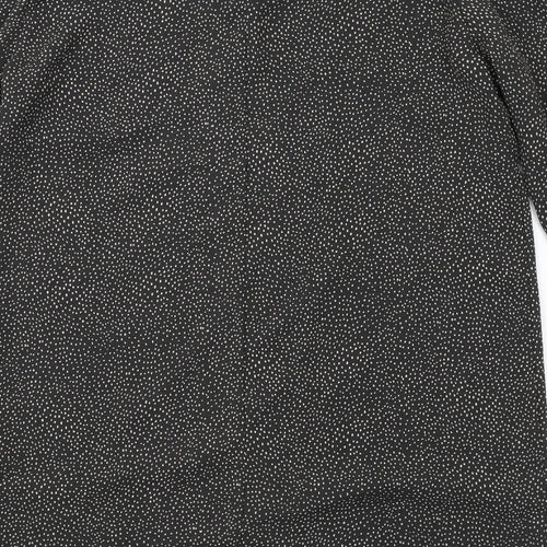 H&M Womens Grey Geometric Polyester A-Line Size 10 Round Neck Zip