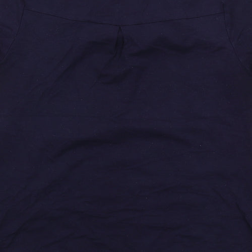 M&Co Womens Blue Geometric Polyester Basic Blouse Size 10 Round Neck