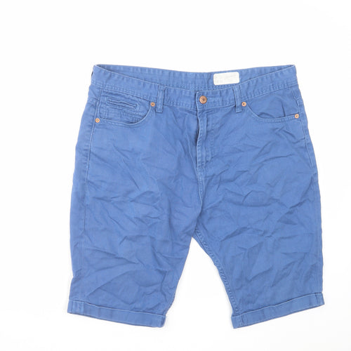 Denim & Co. Mens Blue Cotton Chino Shorts Size 36 in L11 in Regular Zip