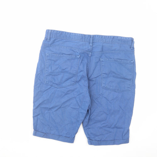 Denim & Co. Mens Blue Cotton Chino Shorts Size 36 in L11 in Regular Zip