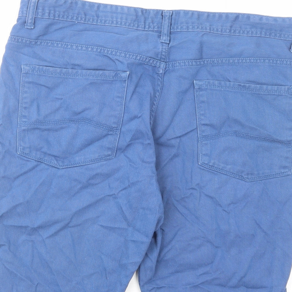 Denim & Co. Mens Blue Cotton Chino Shorts Size 36 in L11 in Regular Zip
