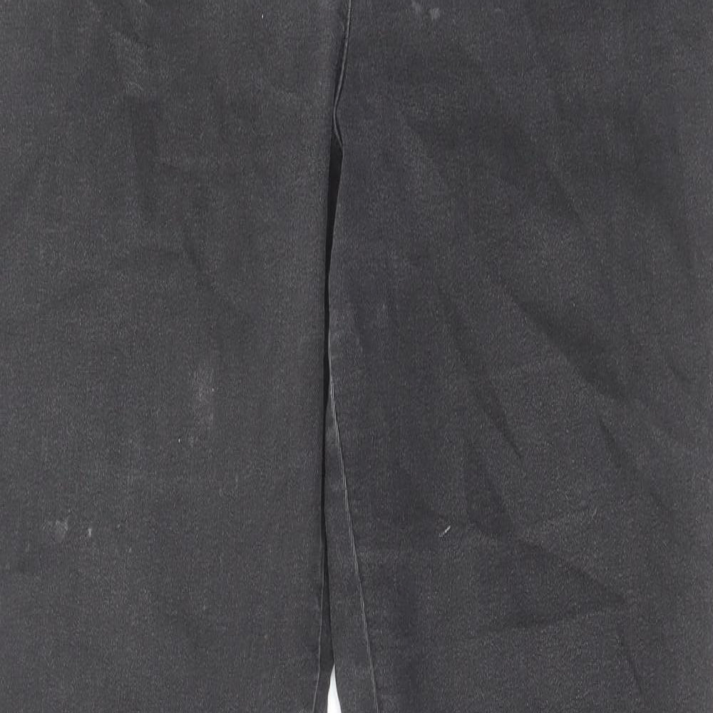 marks and Womens Grey Cotton Skinny Jeans Size 14 L32 in Regular