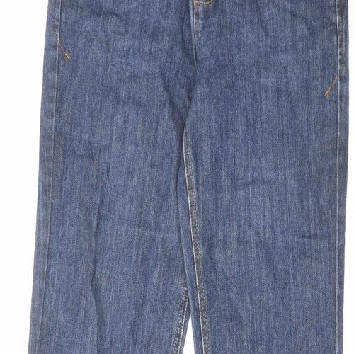 Karen Millen Womens Blue Cotton Bootcut Jeans Size 10 L32 in Regular Zip