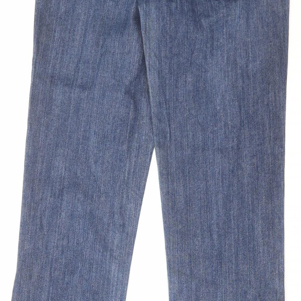 Karen Millen Womens Blue Cotton Bootcut Jeans Size 10 L32 in Regular Zip