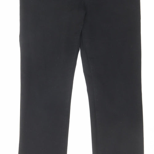 Marks and Spencer Womens Black Cotton Straight Jeans Size 30 in L28 in Regular Zip