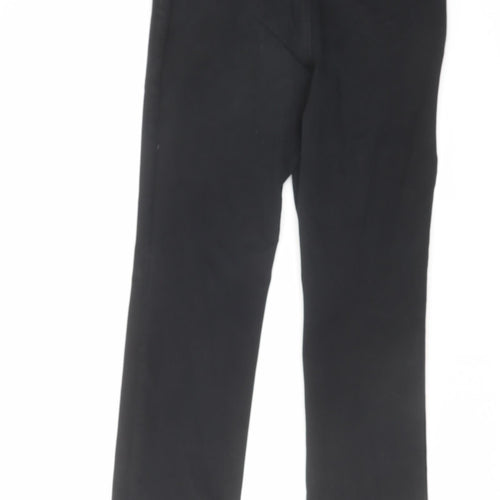 Marks and Spencer Womens Black Cotton Straight Jeans Size 30 in L28 in Regular Zip