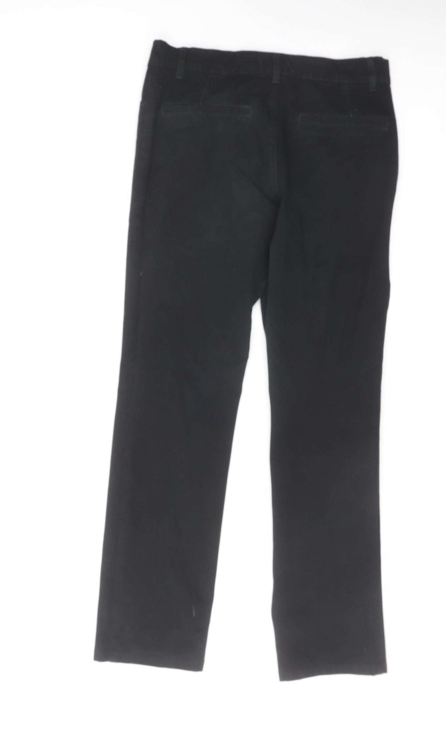 Marks and Spencer Womens Black Cotton Straight Jeans Size 30 in L28 in Regular Zip