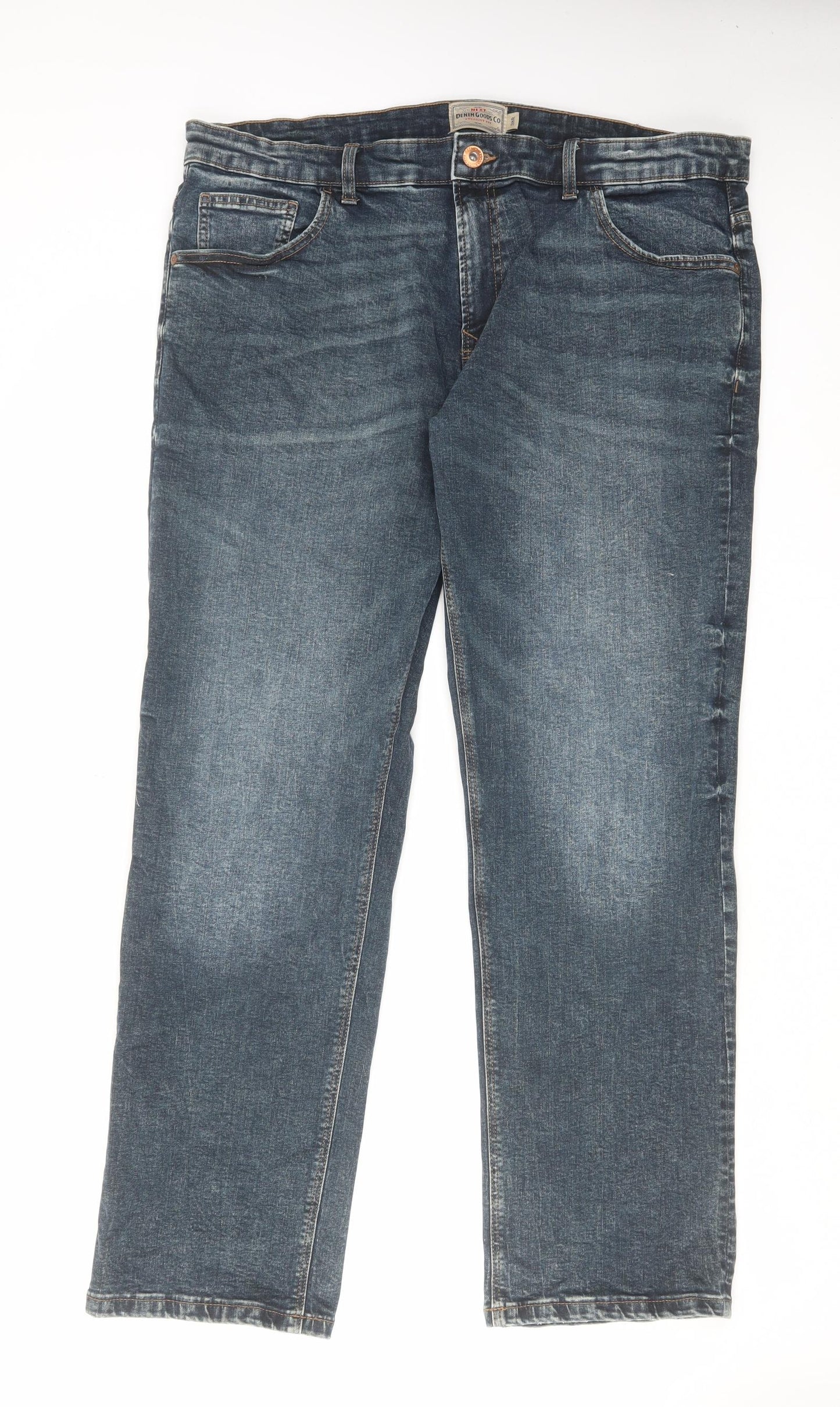 NEXT Mens Blue Cotton Straight Jeans Size 38 in L31 in Regular Zip