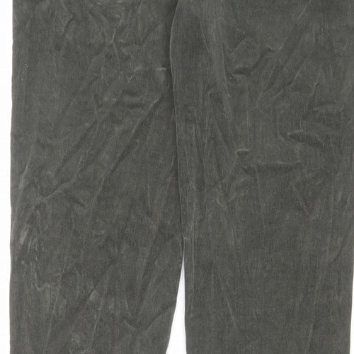 Per Una Womens Green Cotton Trousers Size 32 in L29 in Regular Zip