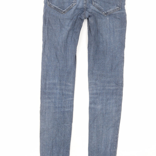 AllSaints Womens Blue Cotton Skinny Jeans Size 24 in L29 in Regular Zip