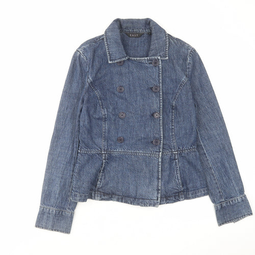 EAST Womens Blue Jacket Size 12 Button