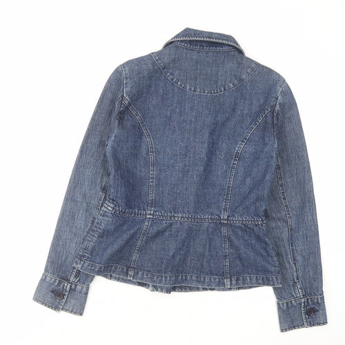 EAST Womens Blue Jacket Size 12 Button