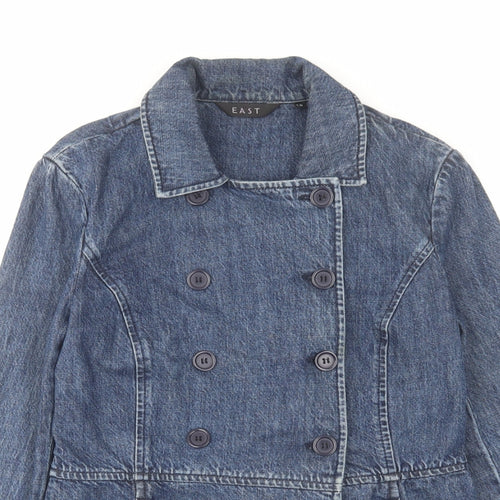 EAST Womens Blue Jacket Size 12 Button
