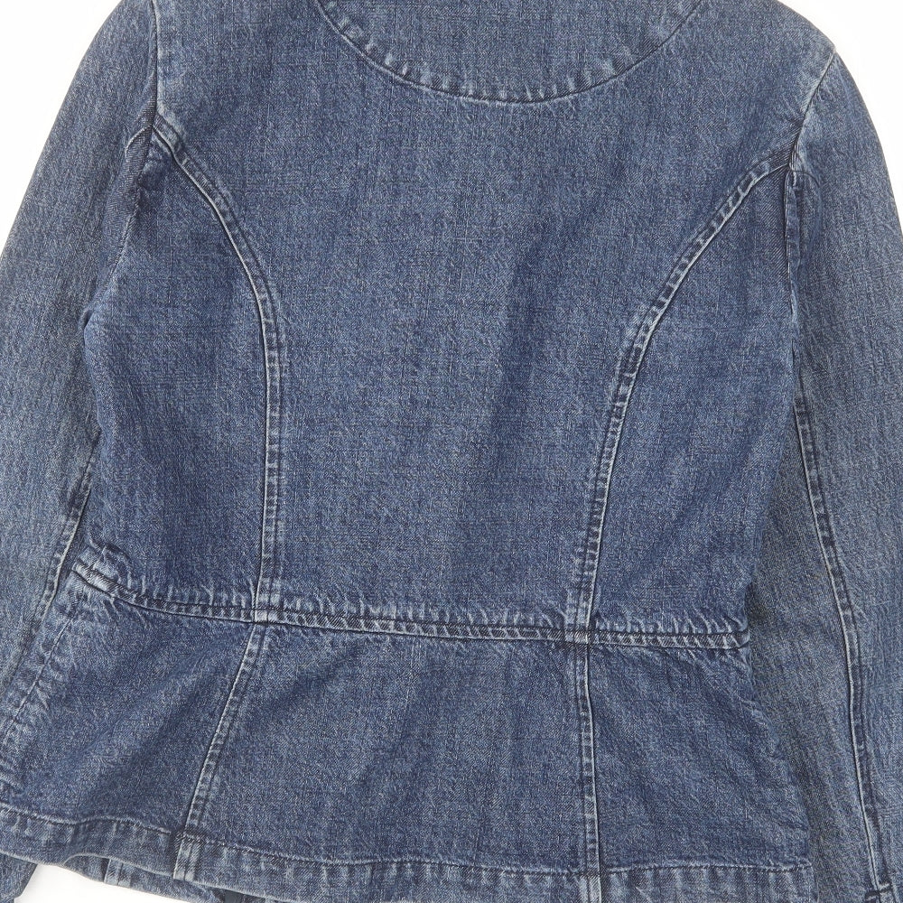 EAST Womens Blue Jacket Size 12 Button