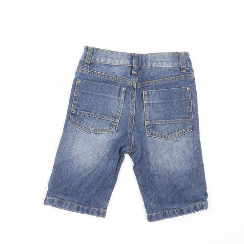 TU Boys Blue Cotton Bermuda Shorts Size 8 Years Regular Zip
