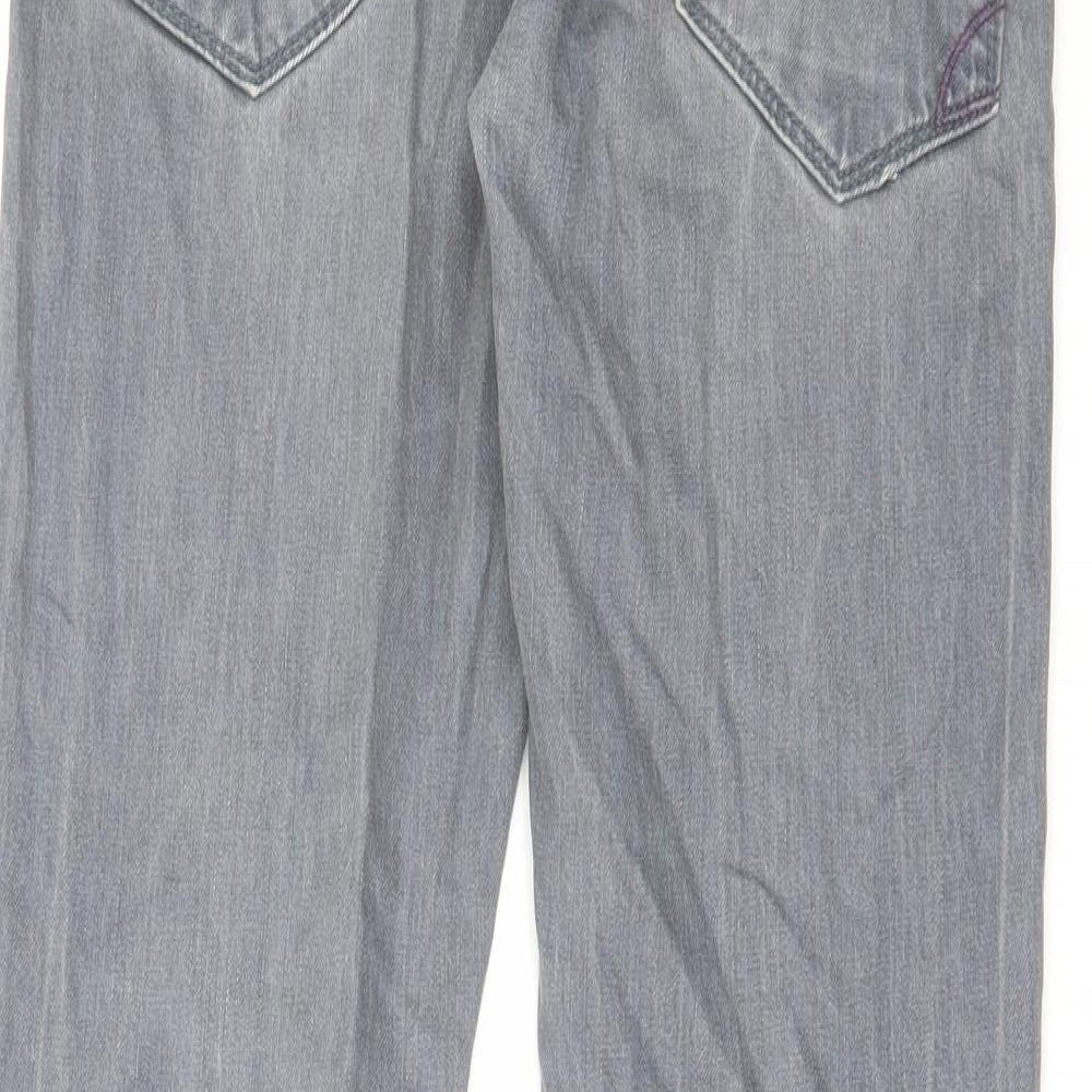 Jeff Banks Mens Grey Cotton Straight Jeans Size 30 in L32 in Regular Zip