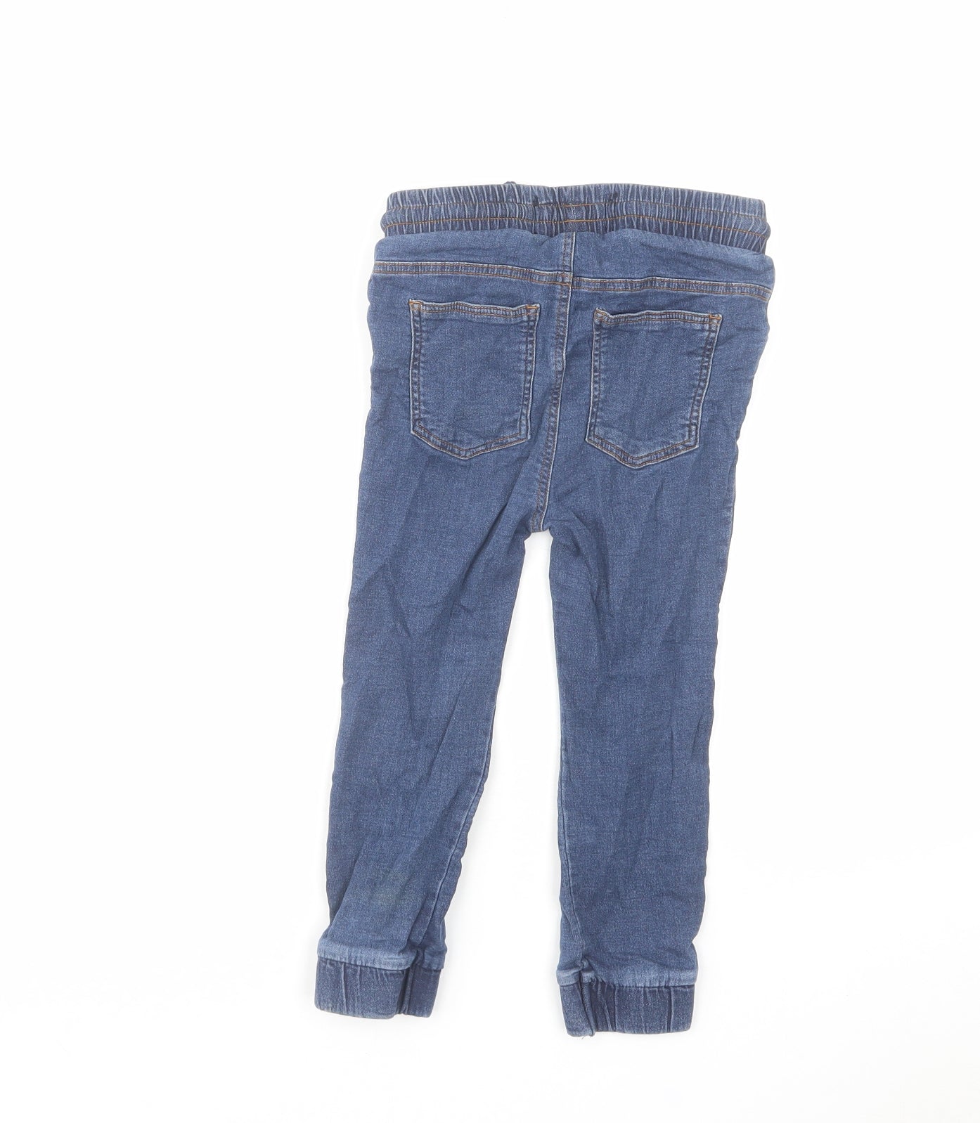 NEXT Boys Blue Cotton Tapered Jeans Size 3-4 Years Regular Drawstring